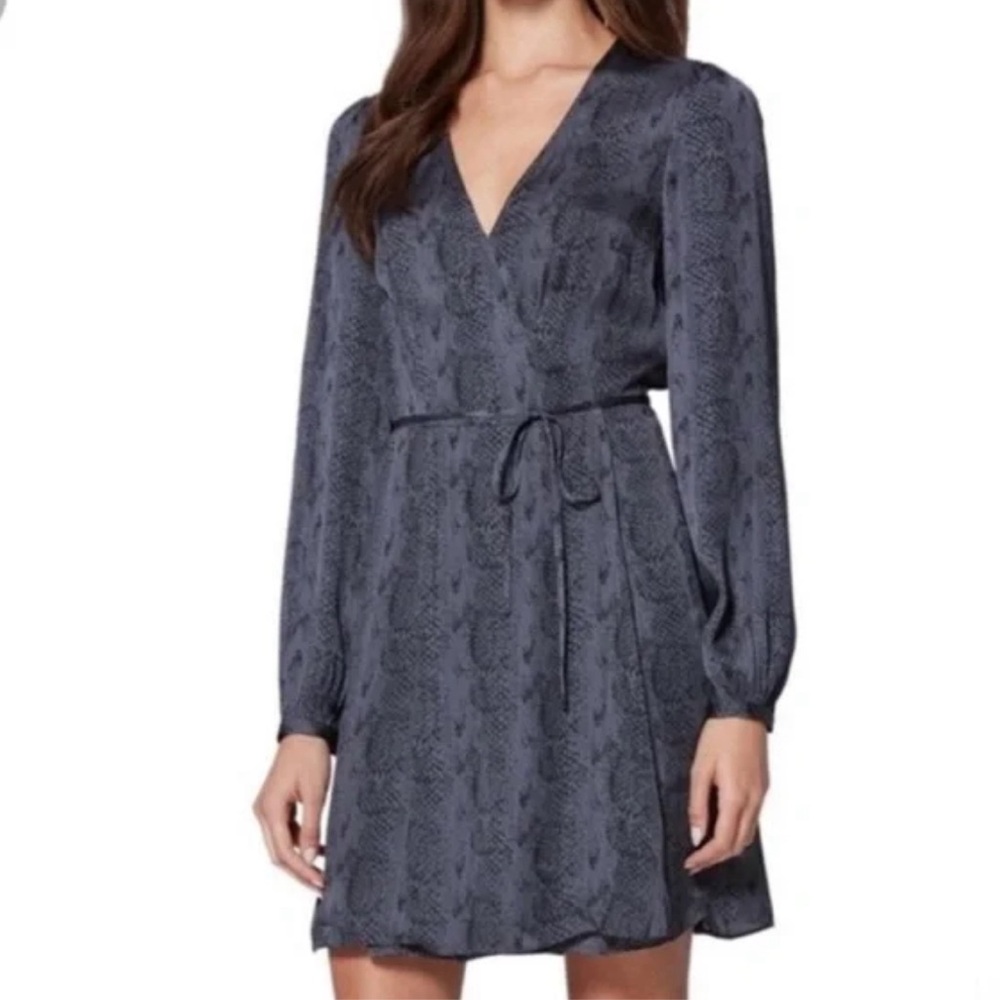 Paige Sonoran Snake Print Wrap Dress in Dark Knight (color) Size S